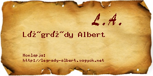 Légrády Albert névjegykártya